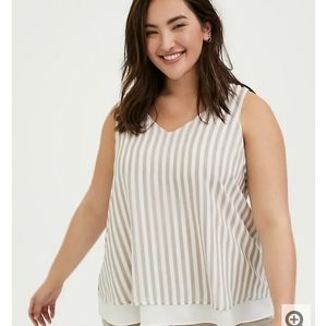 Torrid Size 2 Stripe Chiffon Double Layer Tank
